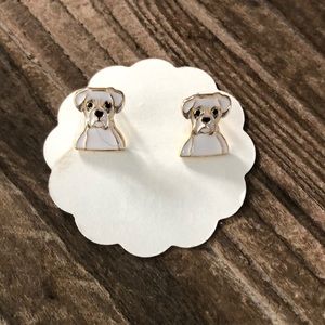 Boxer Enamel Stud Earrings